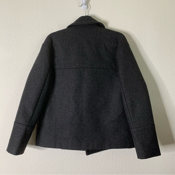 J.Crew women's double-breasted peacoat made of a dark gray Melton wool blend 4 - Picture 9 of 9